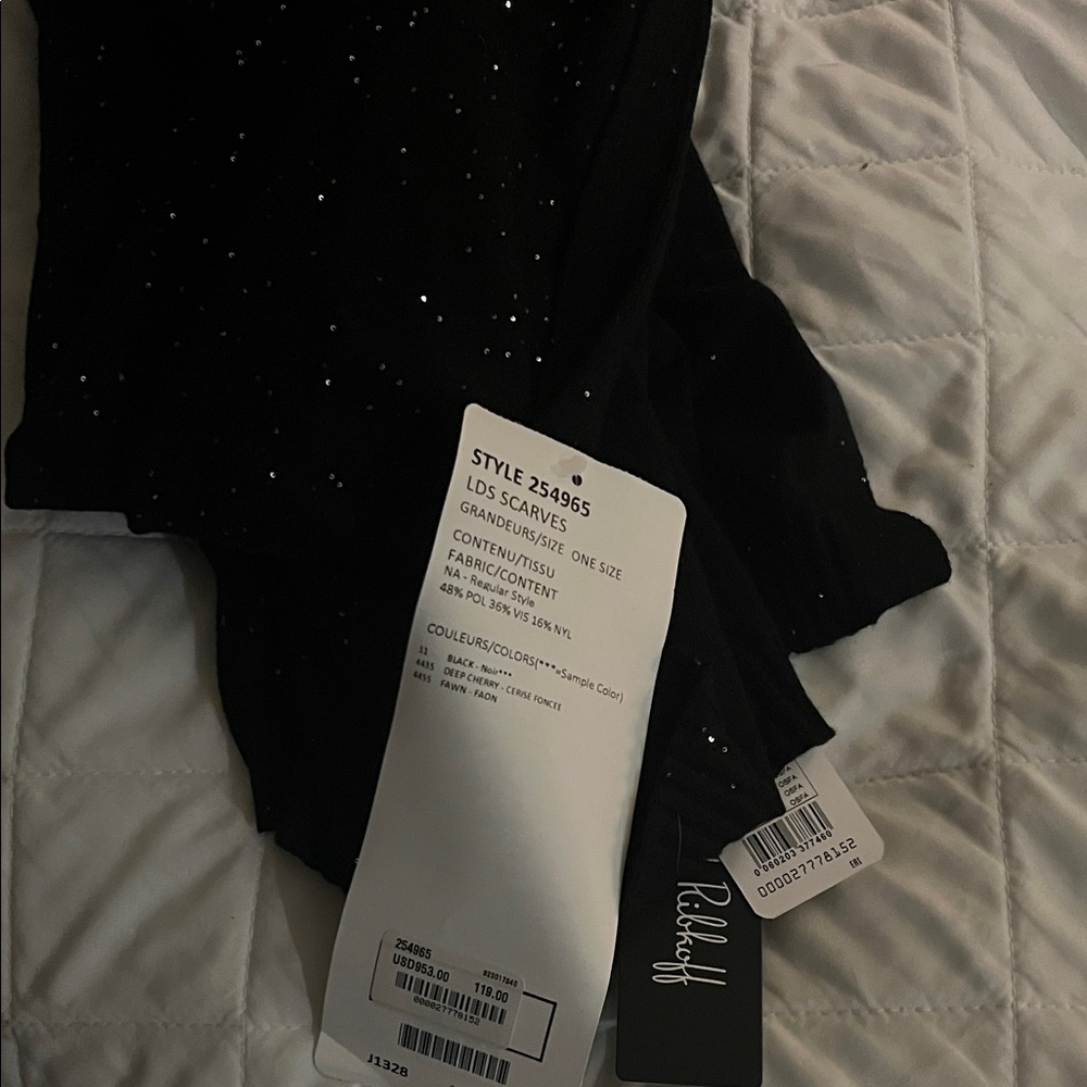 Joseph Ribkoff Black Scarf with Sparkle Accents 💯 authentic
